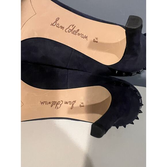EUC Sam Edelman Heels With Spike Accents in Navy - Picture 5 of 6